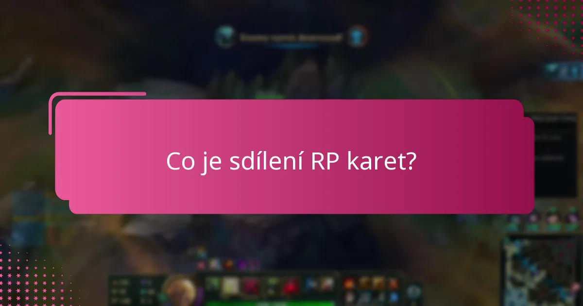 Jak fungují komunitní výměny RP karet?