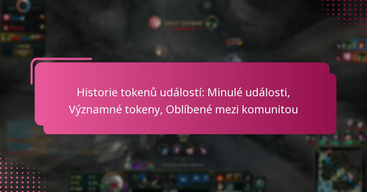Historie tokenů událostí: Minulé události, Významné tokeny, Oblíbené mezi komunitou