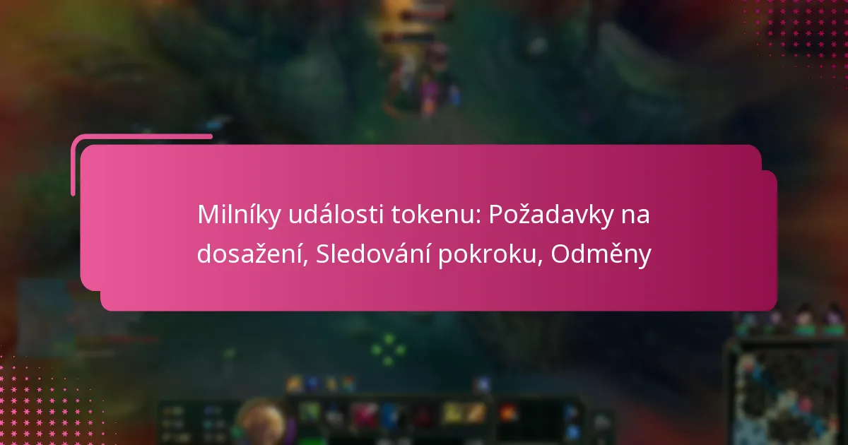 Milníky události tokenu: Požadavky na dosažení, Sledování pokroku, Odměny