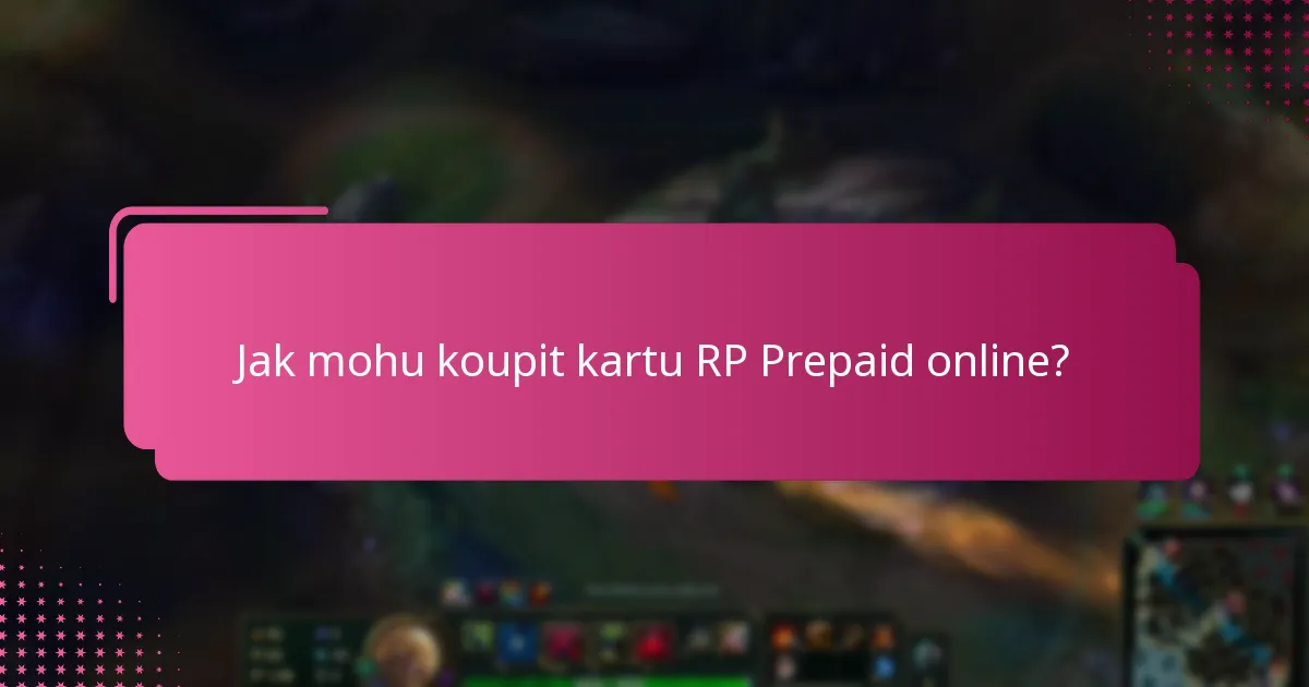 Kde mohu koupit kartu RP Prepaid v maloobchodních prodejnách?